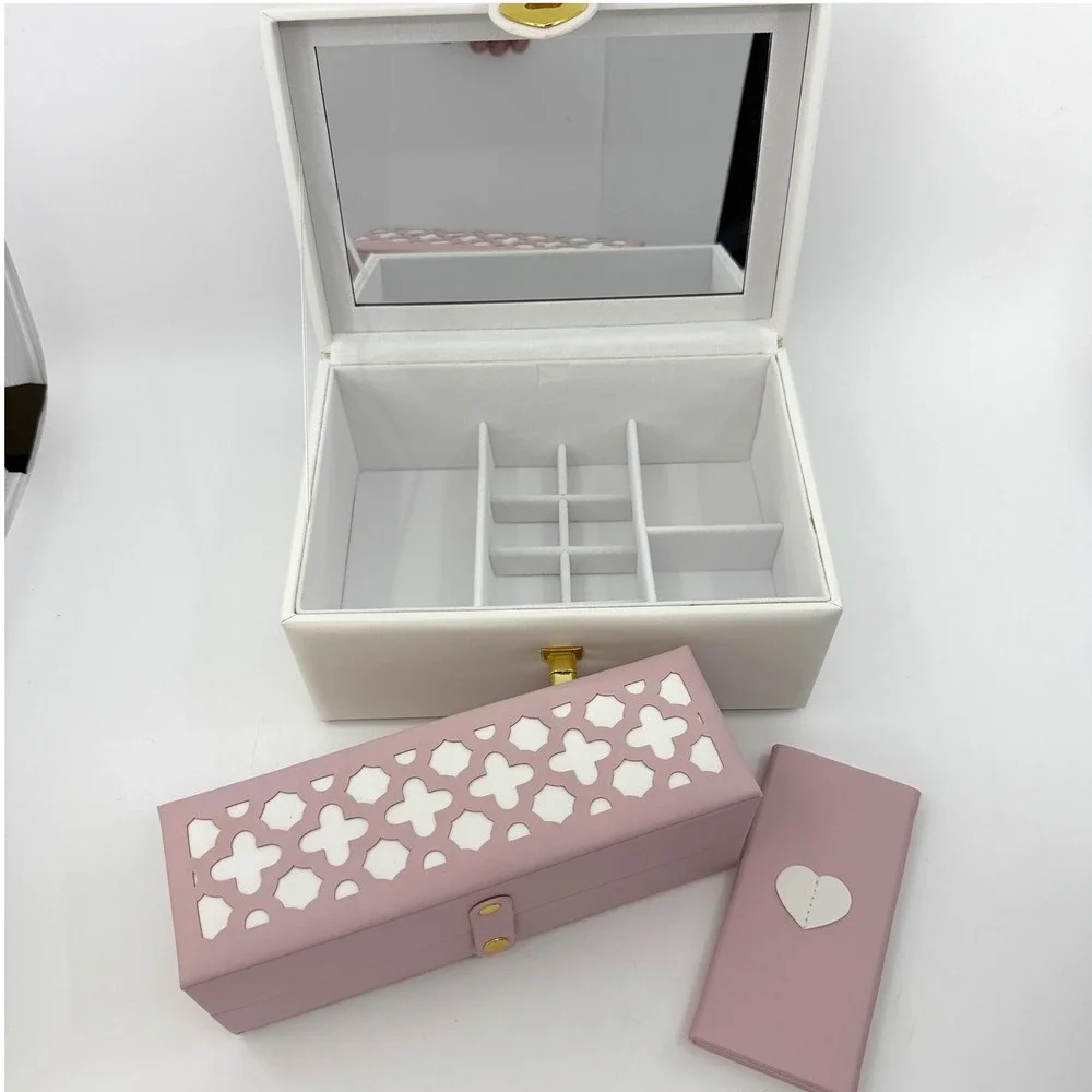 Tiny Blessings Girls Jewelry Box Pink Mirror Organizer Tray NEW Open Box
